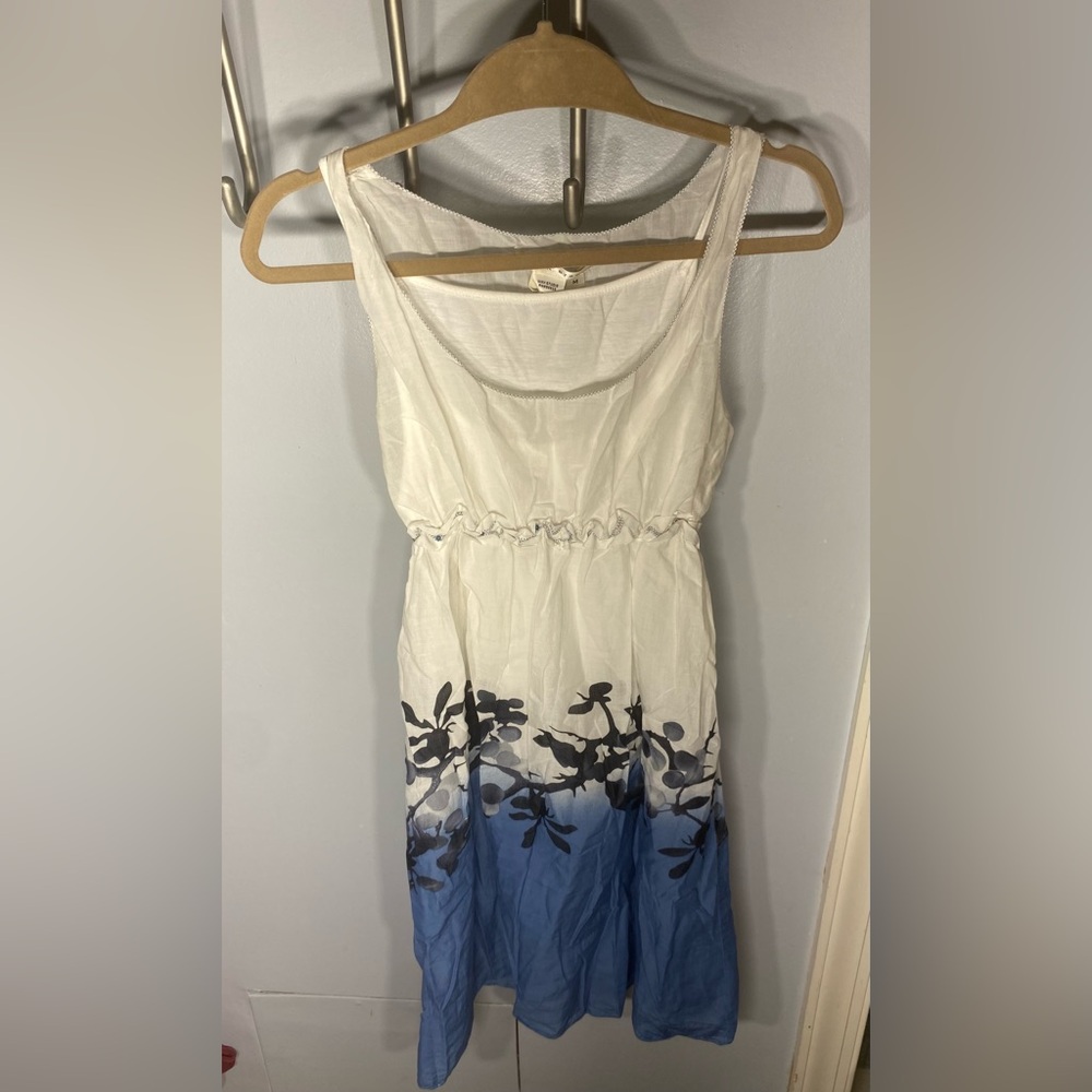 Max Studio White and Blue Midi Sundress